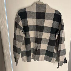 Tahari Women's Plaid Turtleneck Sweater - Green, Gray and Cream